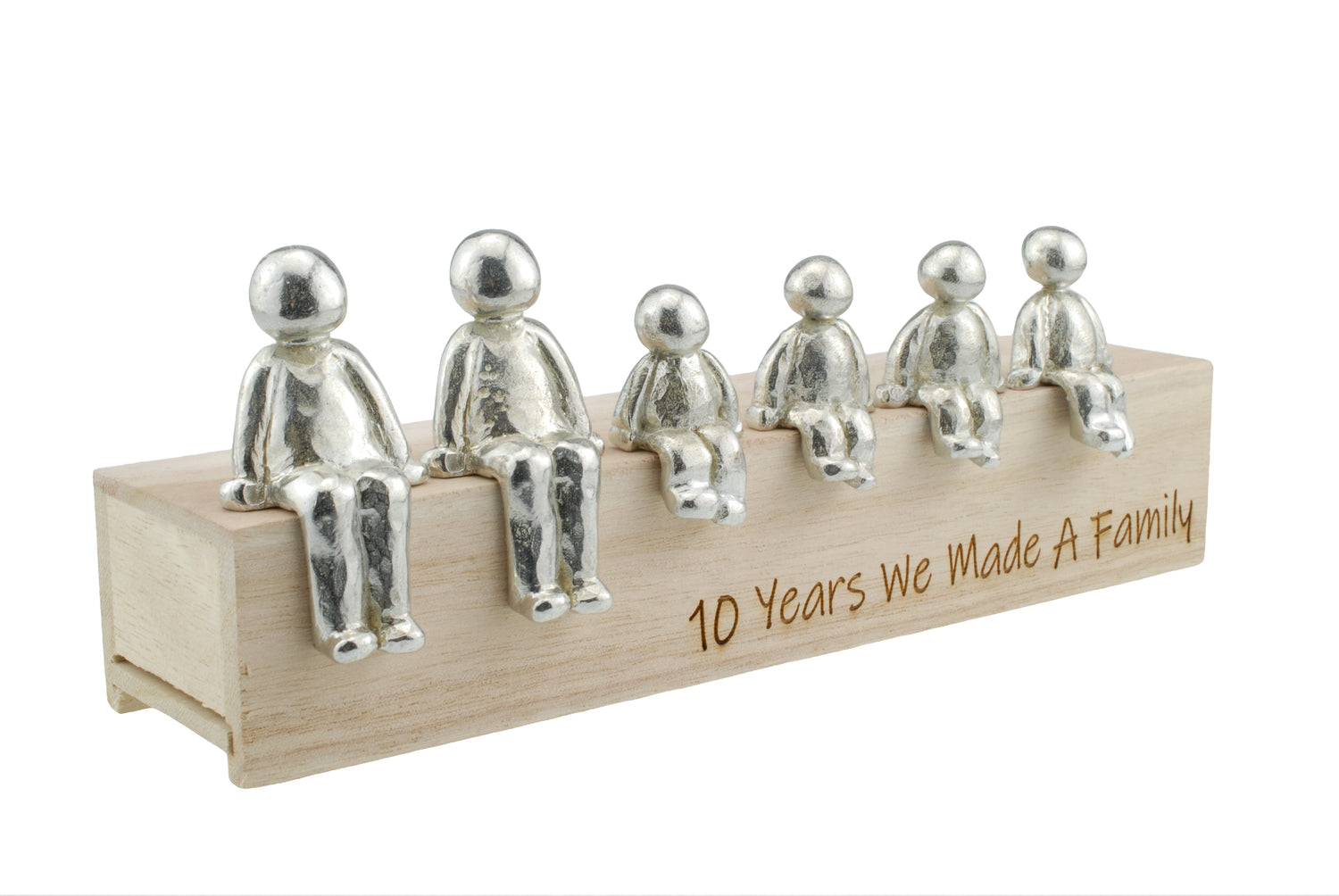 10 Years We Made a Family Anniversary - Tin Sculpture Figurines