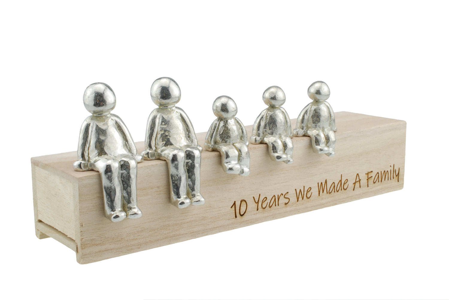 10 Years We Made a Family Anniversary - Tin Sculpture Figurines