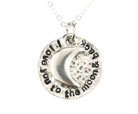 10th Anniversary 100% Pure Tin Moon Necklace