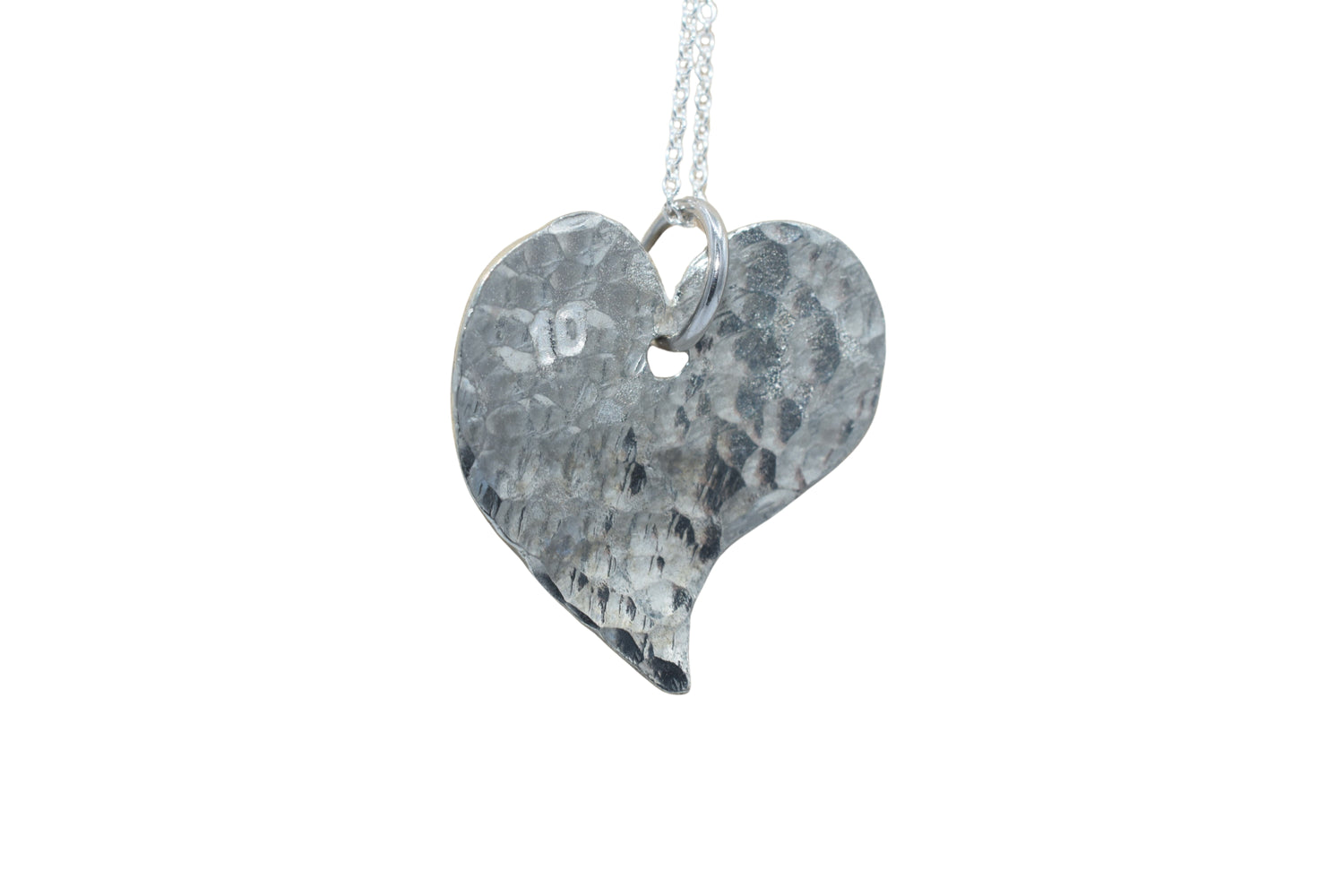 10th Anniversary 100% Pure Tin Off Shape Heart Necklace