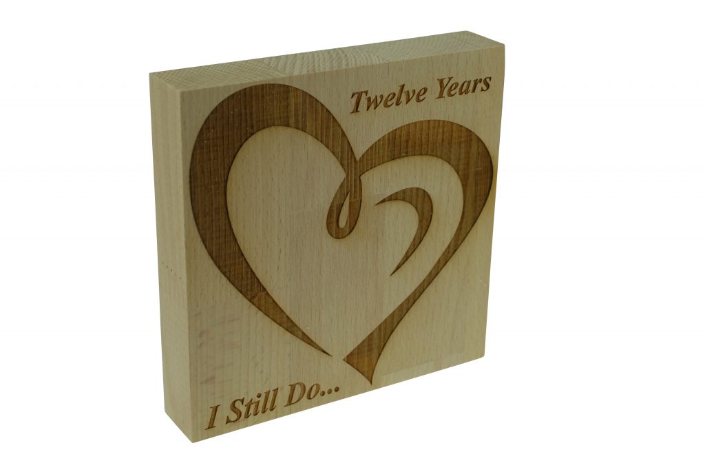 12 Year Anniversary I Still Do - Light Beech Block