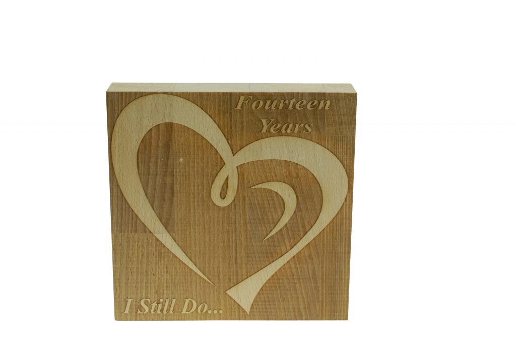 14 Year Anniversary I Still Do - Dark Beech Block