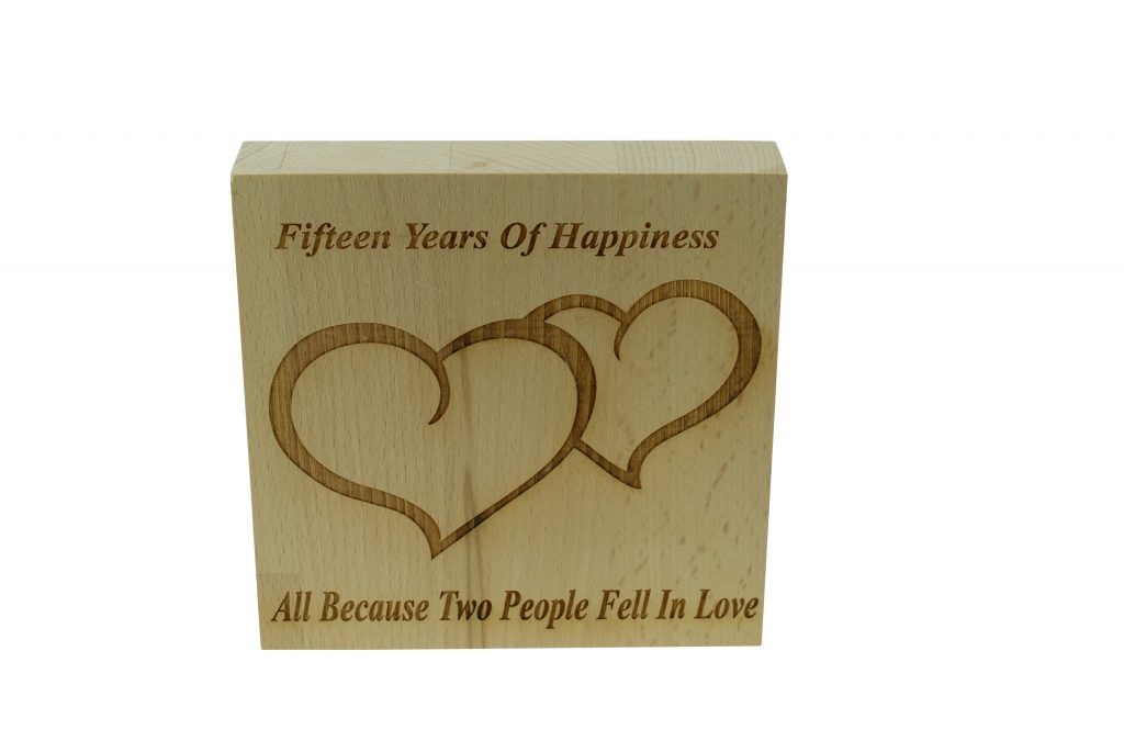 15 Years of Happiness Beech Block