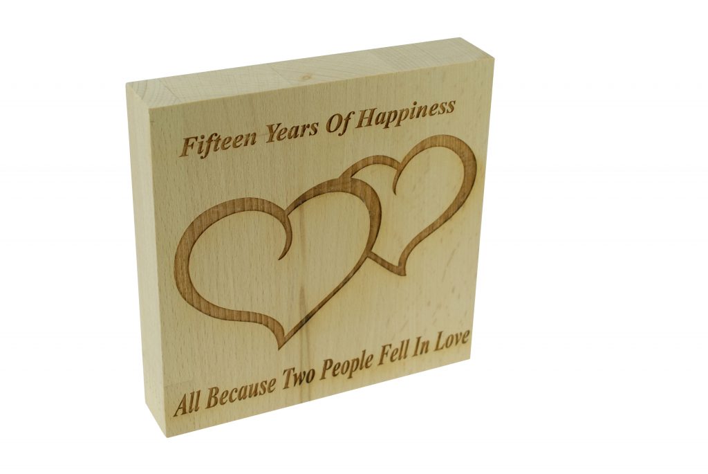 15 Years of Happiness Beech Block