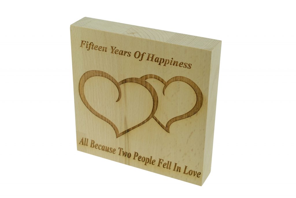 15 Years of Happiness Beech Block