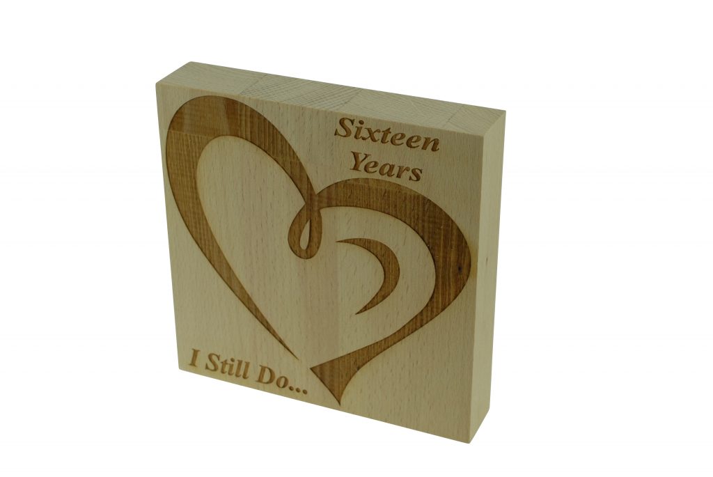 16 Year Anniversary I Still Do - Light Beech Block