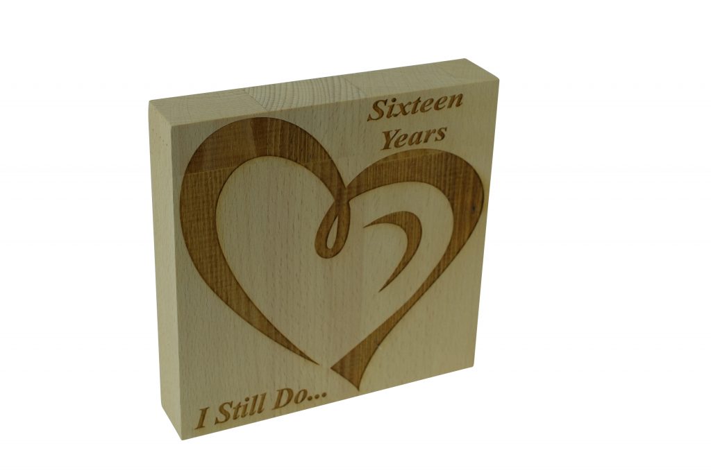 16 Year Anniversary I Still Do - Light Beech Block