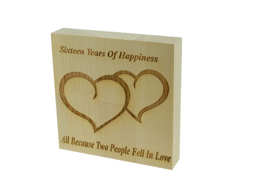 16 Years of Happiness Beech Block