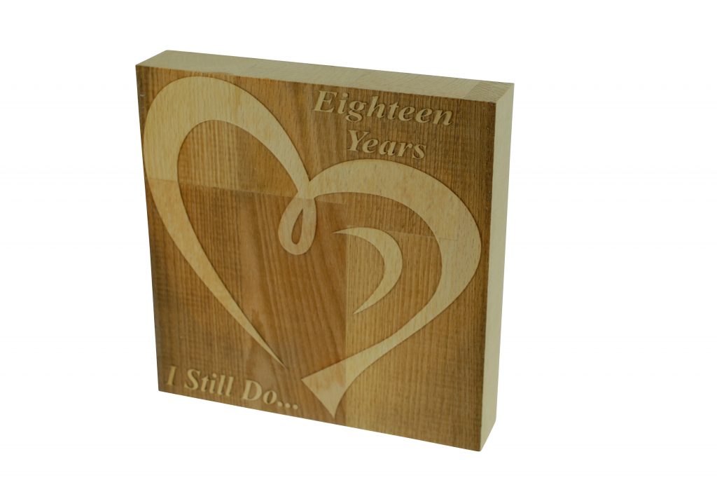 18 Year Anniversary I Still Do - Dark Beech Block