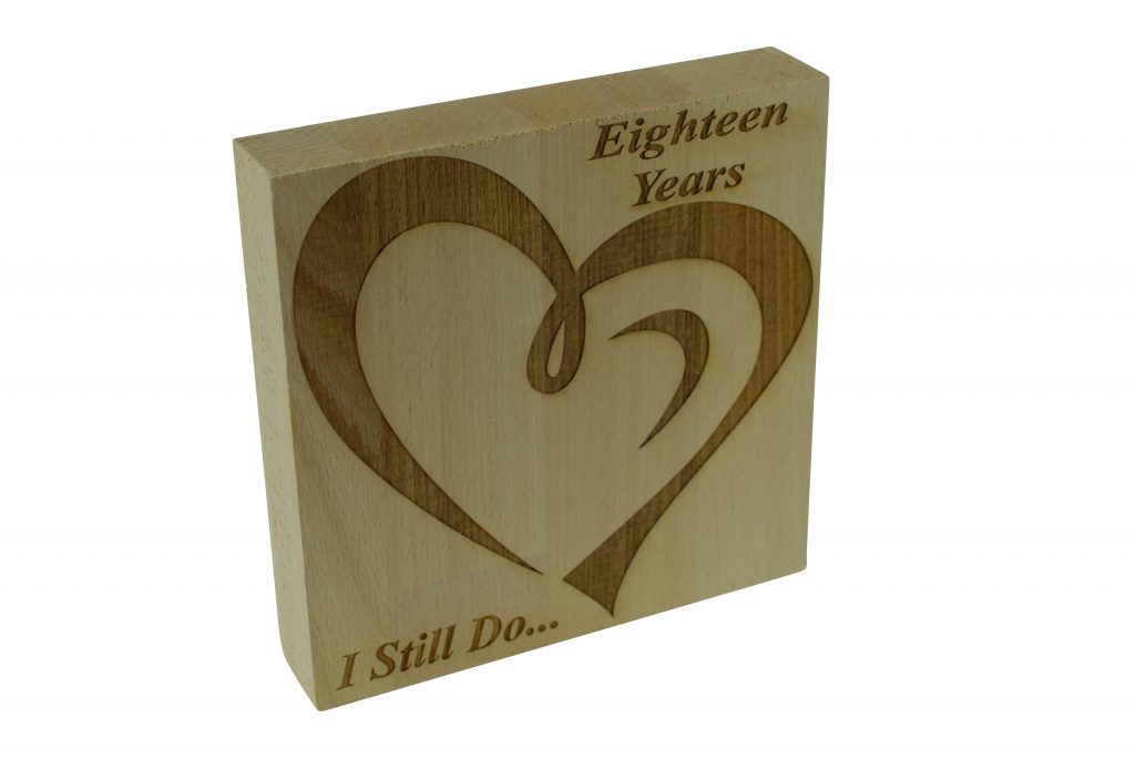 18 Year Anniversary I Still Do - Light Beech Block