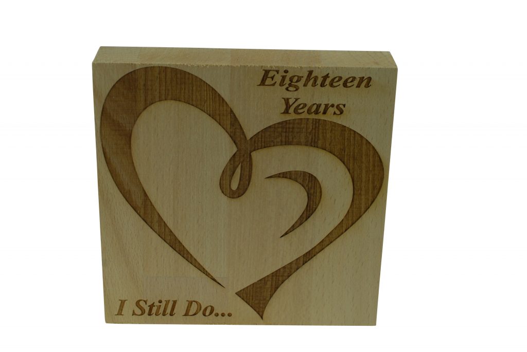 18 Year Anniversary I Still Do - Light Beech Block