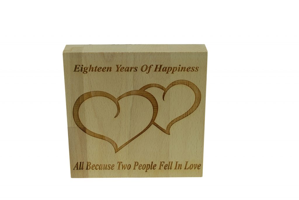 18 Years of Happiness Beech Block