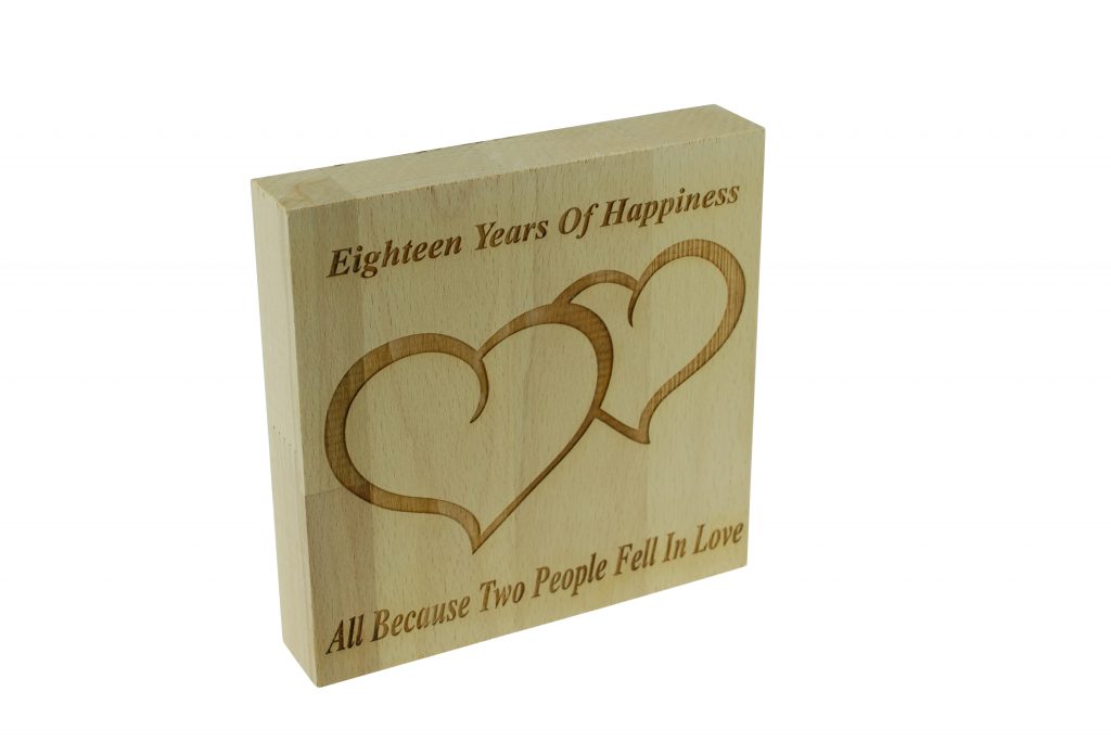 18 Years of Happiness Beech Block