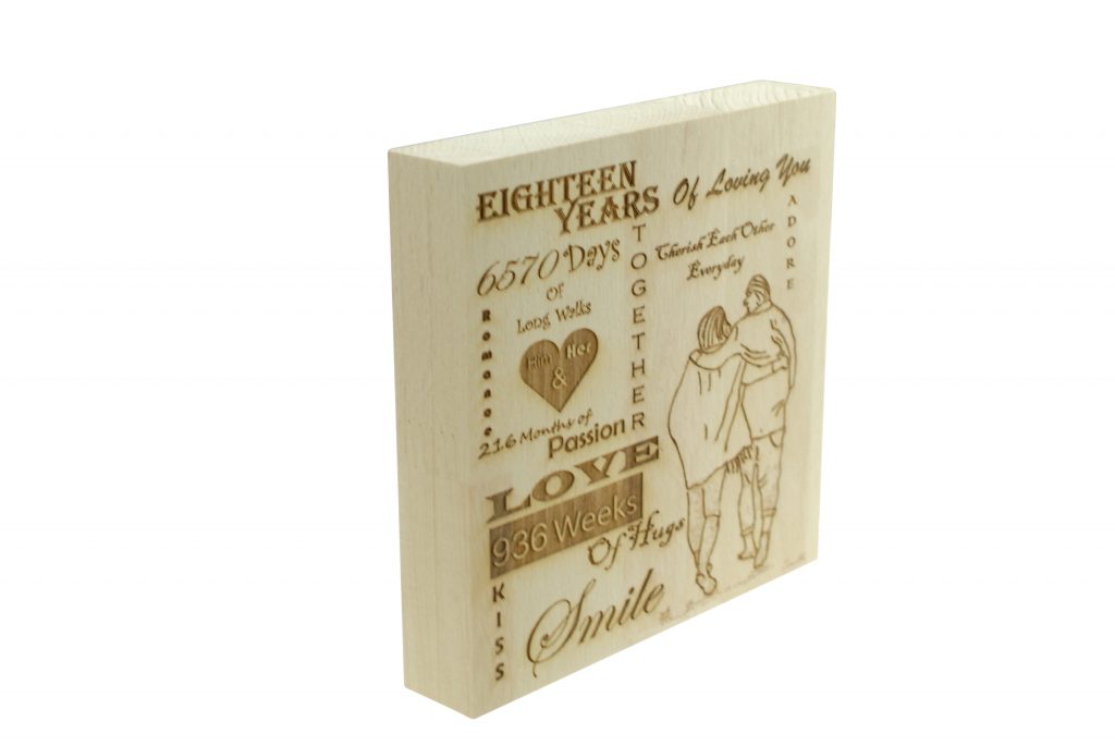 18 Years of Loving You Wooden Block