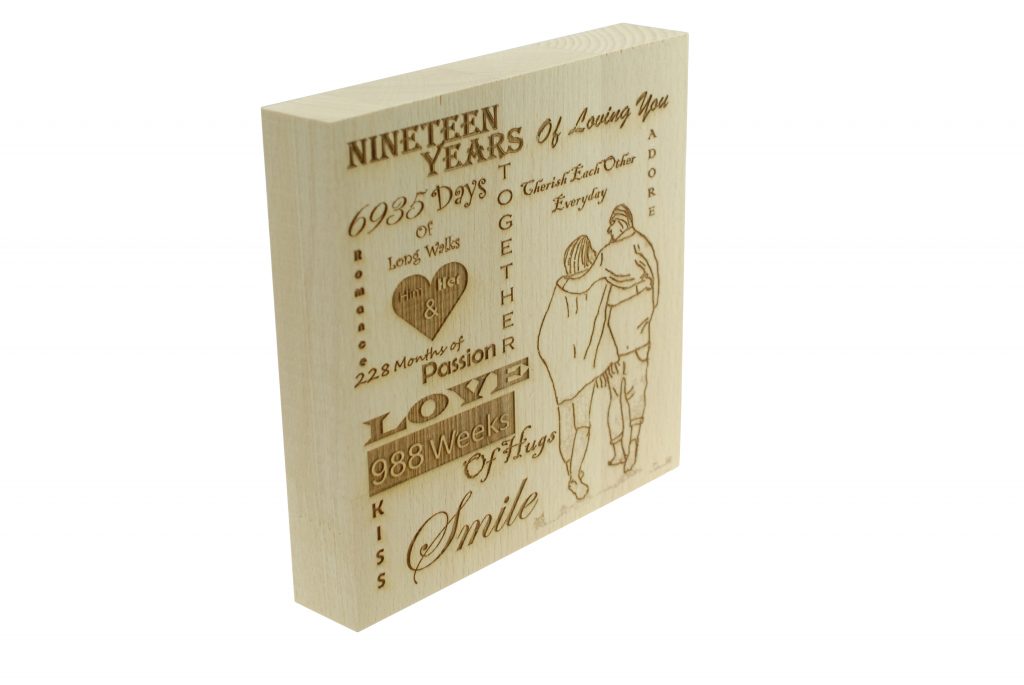 19 Years of Loving You Wooden Block