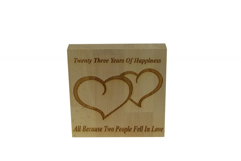 23 Years of Happiness Beech Block