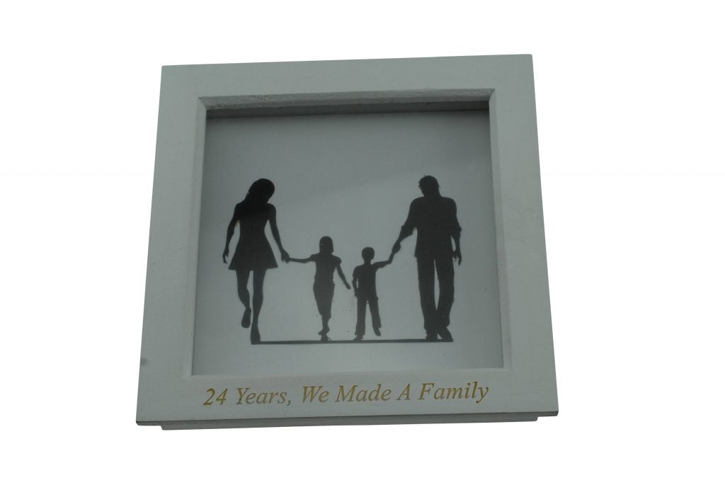24 Years We Made A Family White Wooden Frame