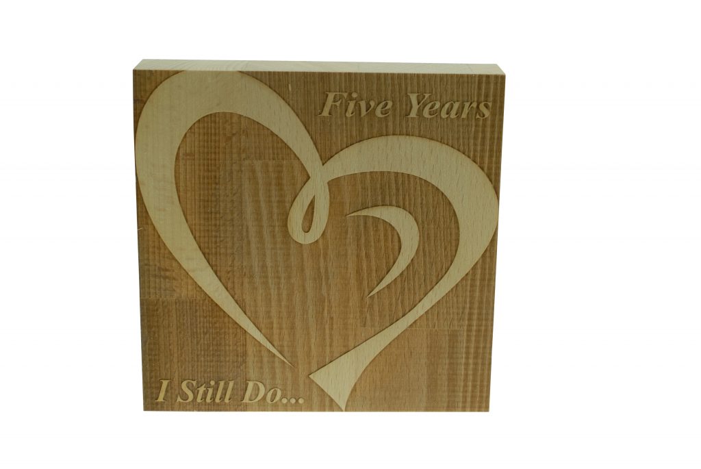 5 Year Anniversary I Still Do - Dark Beech Block (Wood Anniversary)