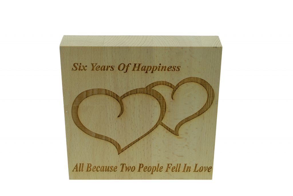 6 Years of Happiness Beech Block