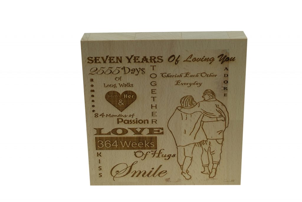 7 Years of Loving You Wooden Block