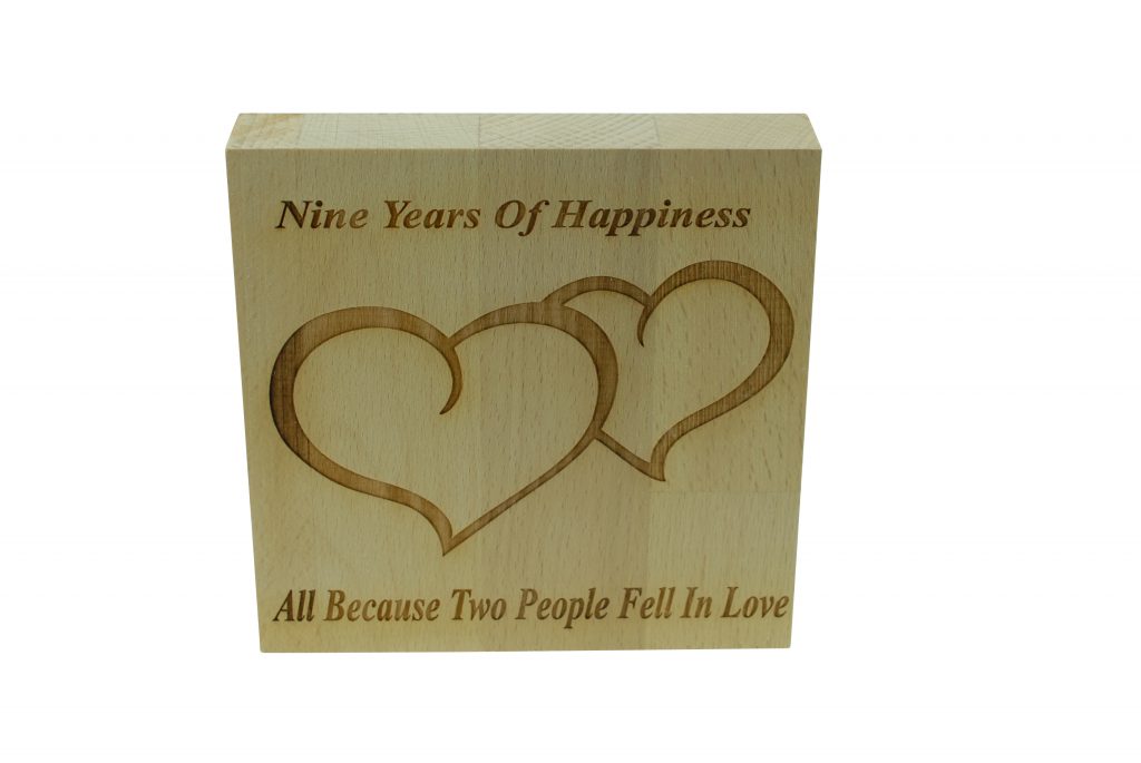 9 Years of Happiness Beech Block