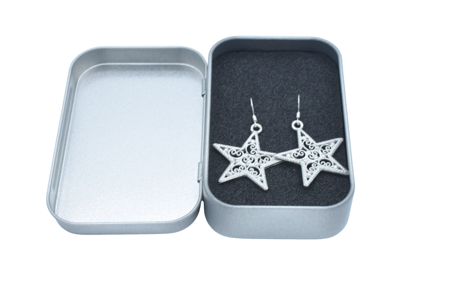 Cut Out Star Tin Earrings