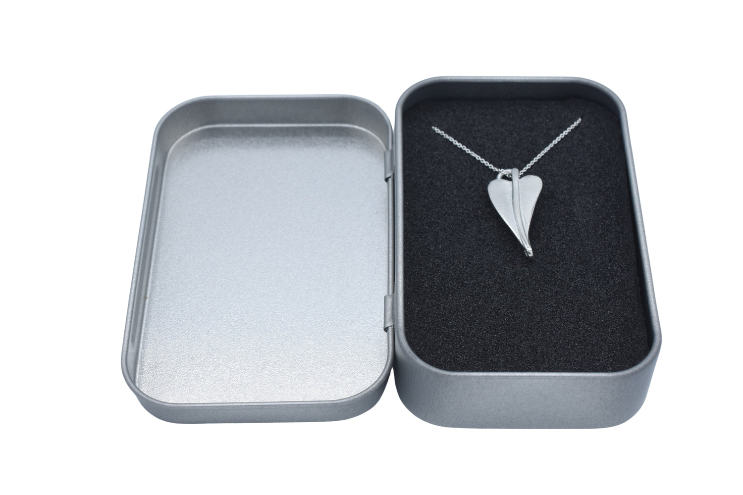 Heart Tin Pendant Necklace