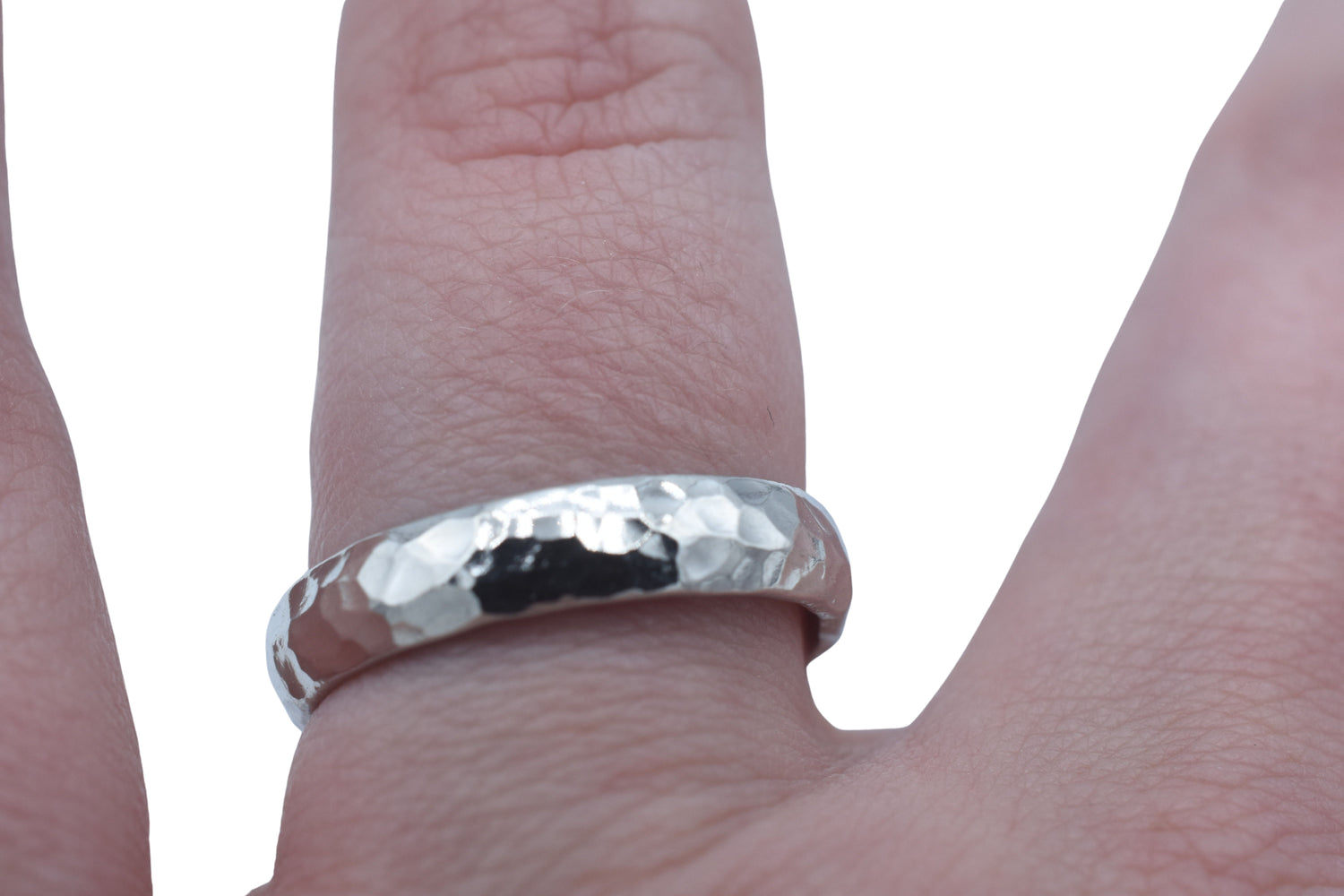 Beaten Tin Matching Rings - Mens and Ladies