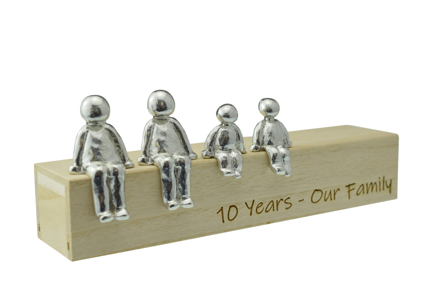 Our Family - 10 Years - Tin Sculpture Figurines 10th Anniversary Decoration