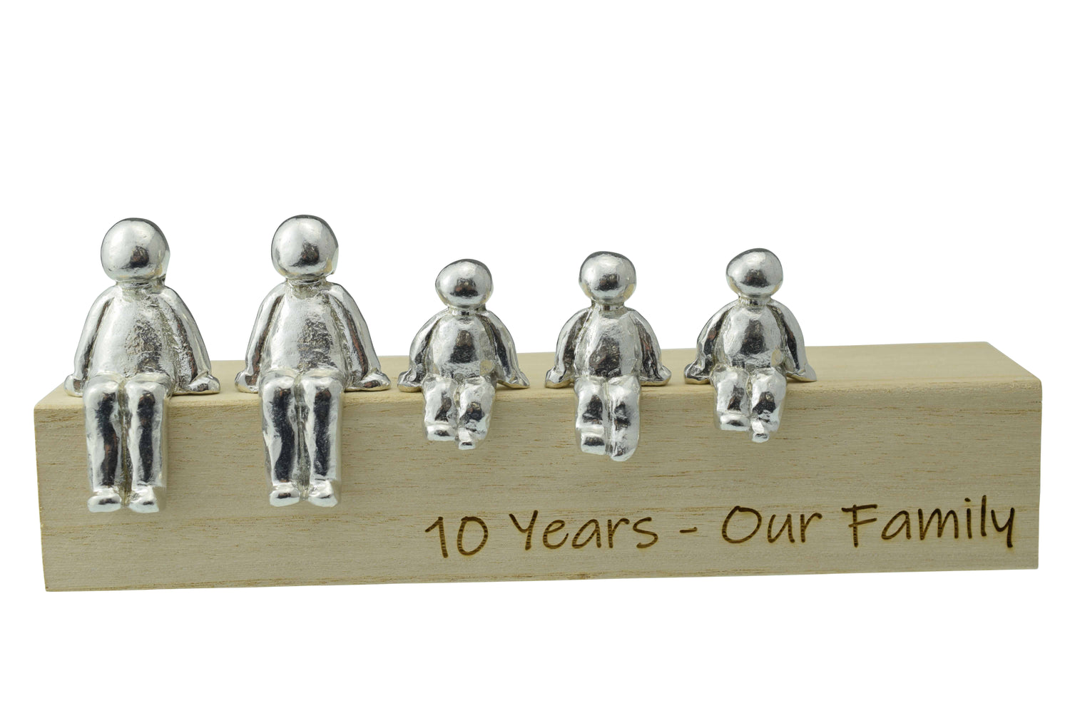 Our Family - 10 Years - Tin Sculpture Figurines 10th Anniversary Decoration