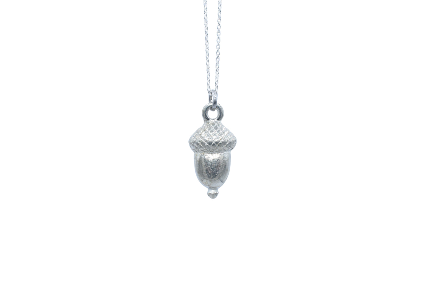Tin Acorn Pendant Necklace