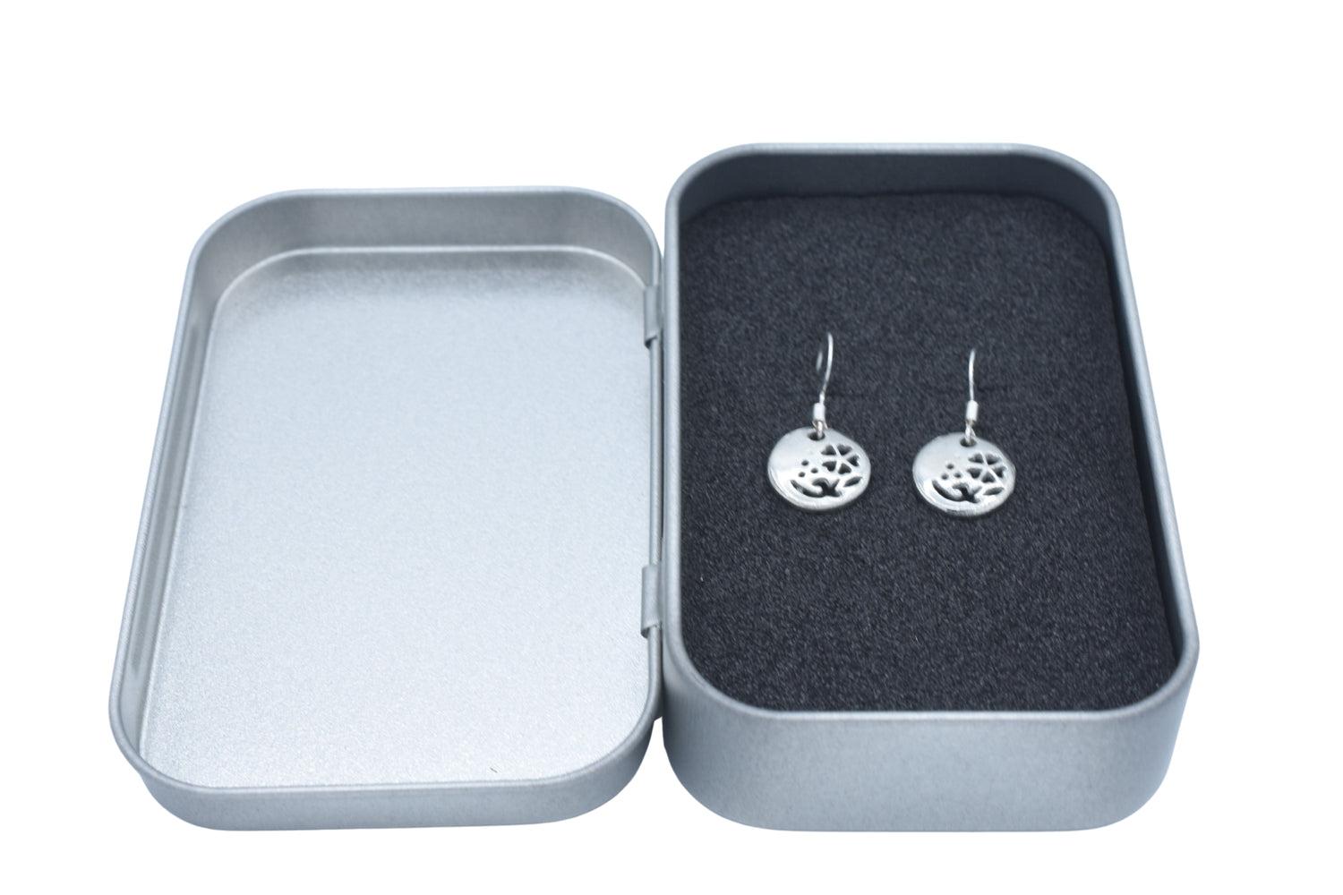 Tin Flower Circle Earrings