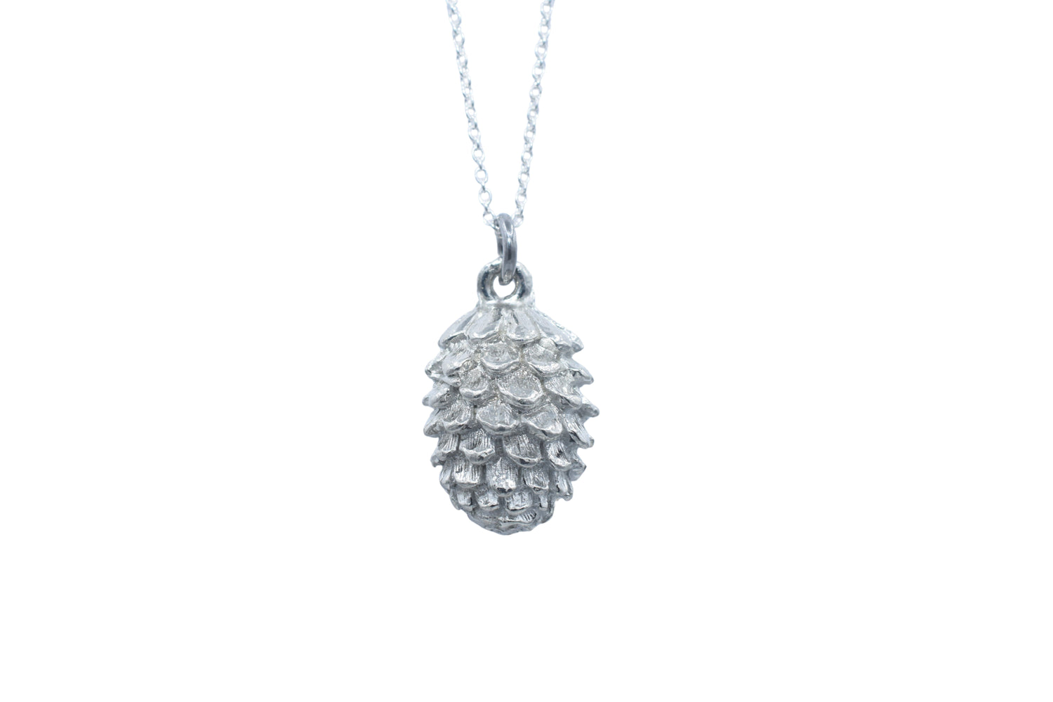 Tin Pinecone Pendant Necklace