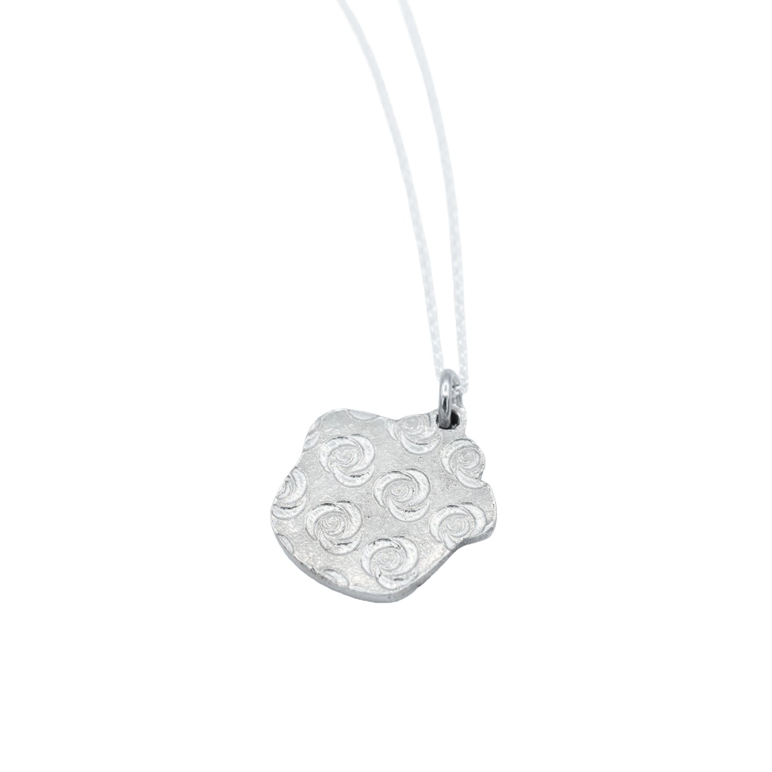 Tin Rose Pendant Necklace