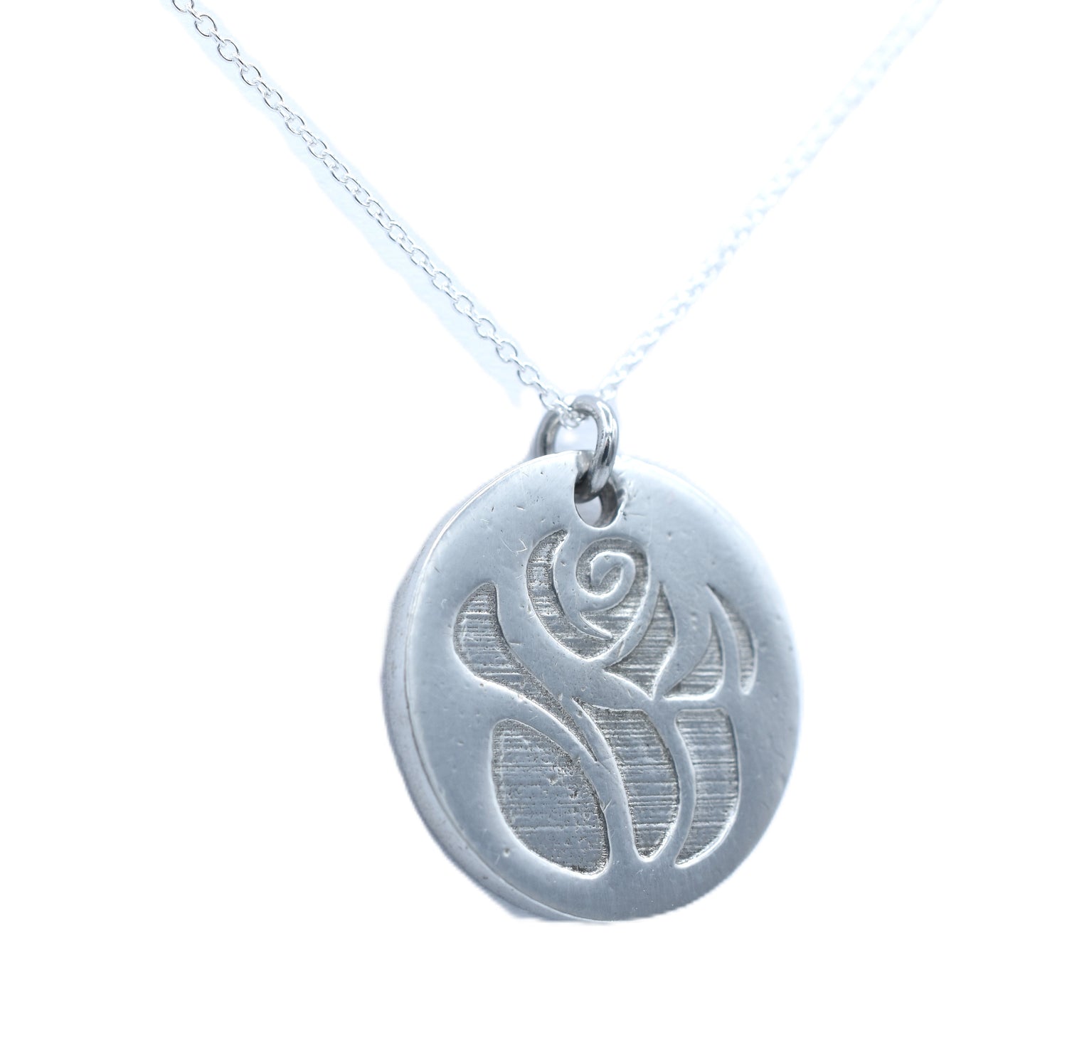 Tin Rose Pendant Necklace