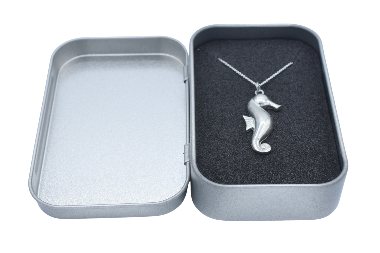 Tin Seahorse Pendant Necklace