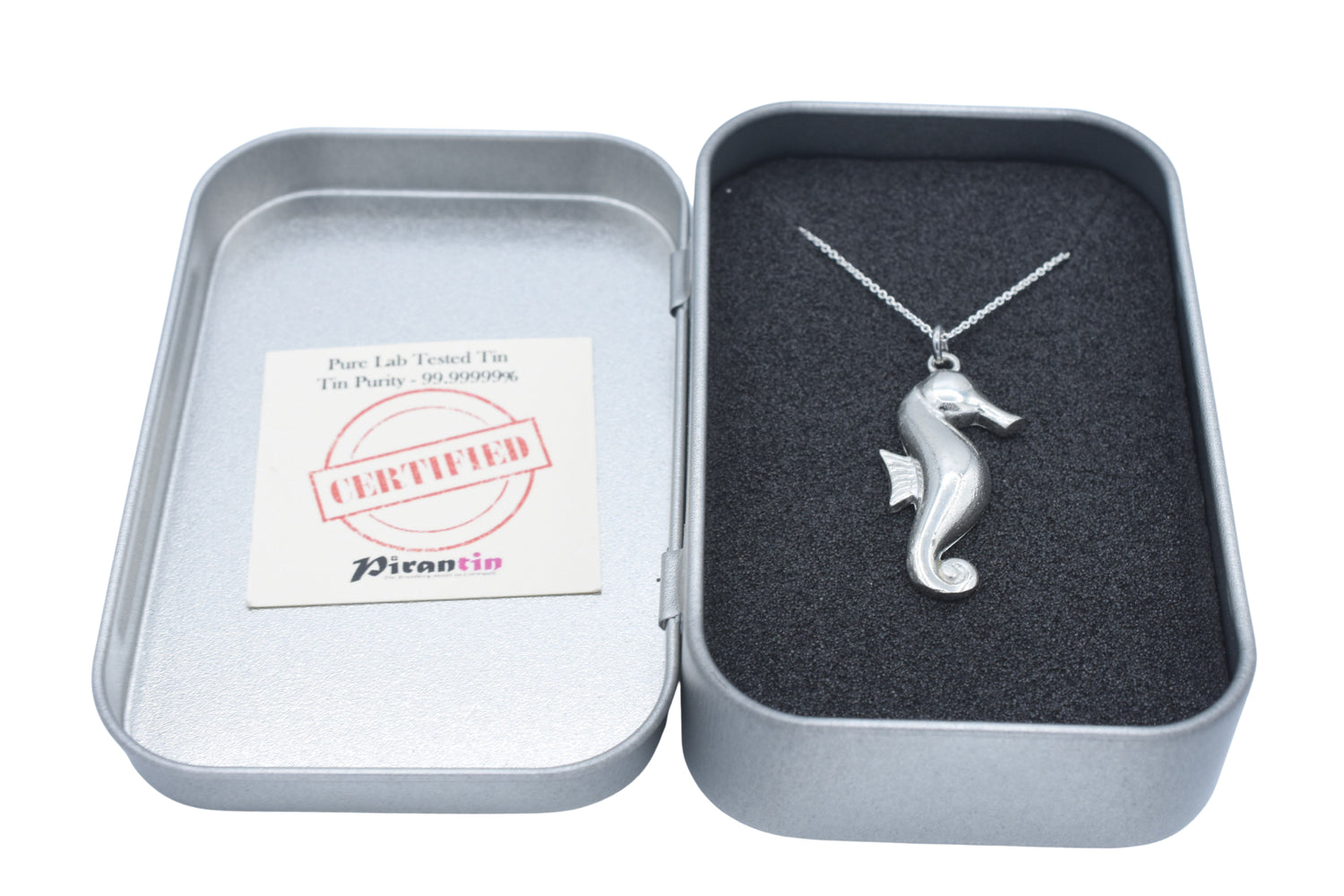 Tin Seahorse Pendant Necklace