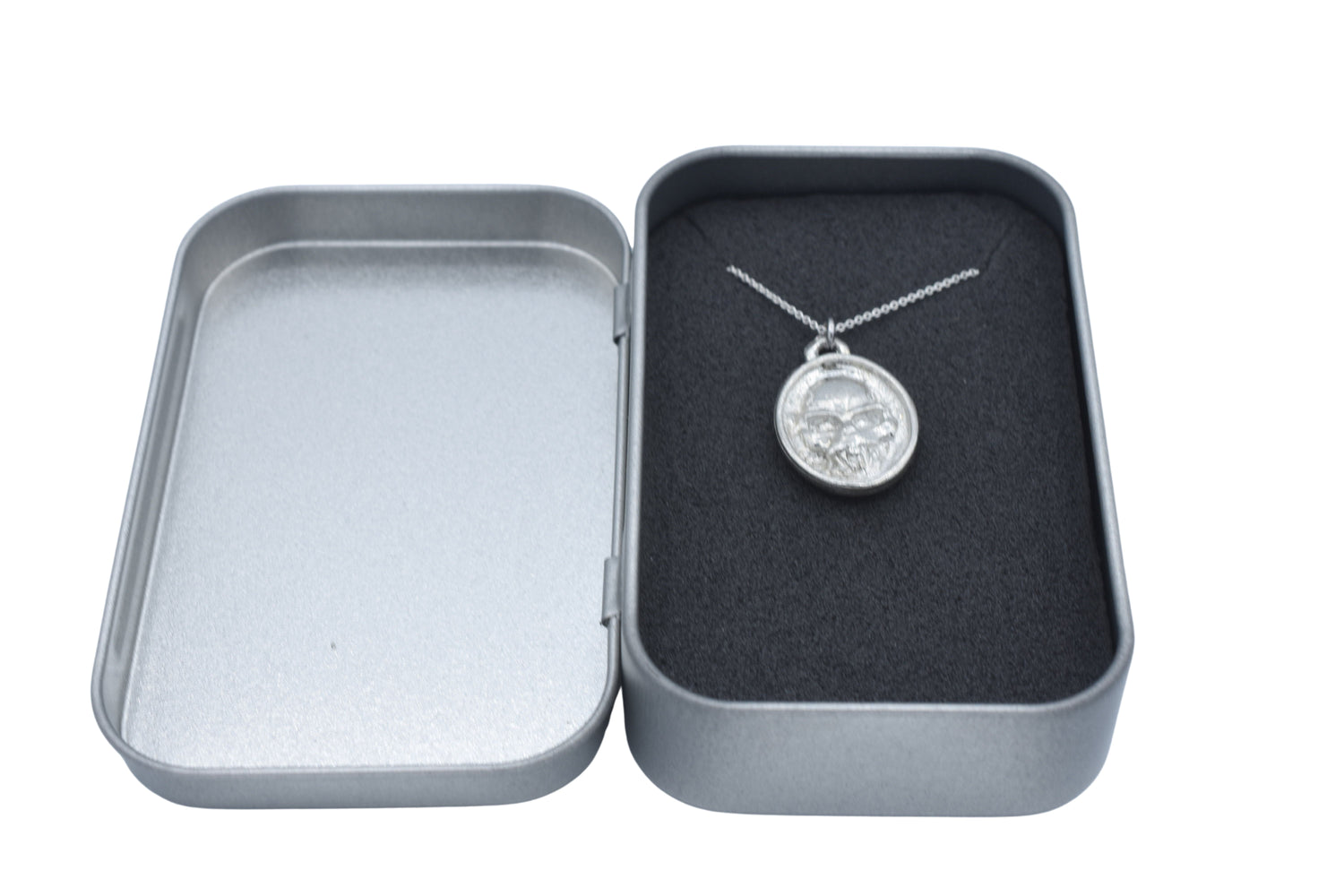 Tin Skull Coin Pendant Necklace