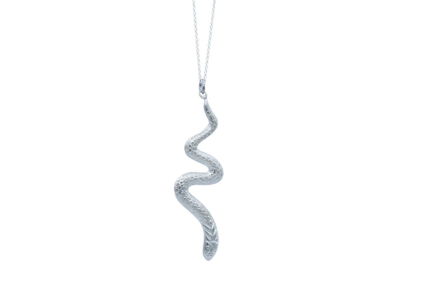 Tin Snake Pendant Necklace