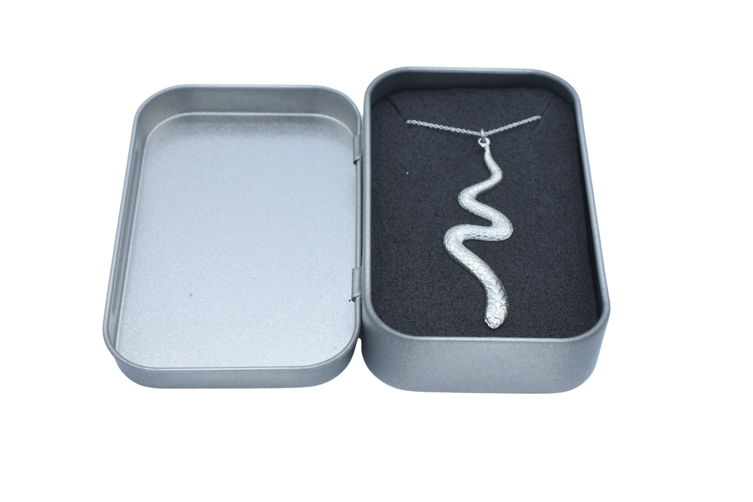 Tin Snake Pendant Necklace