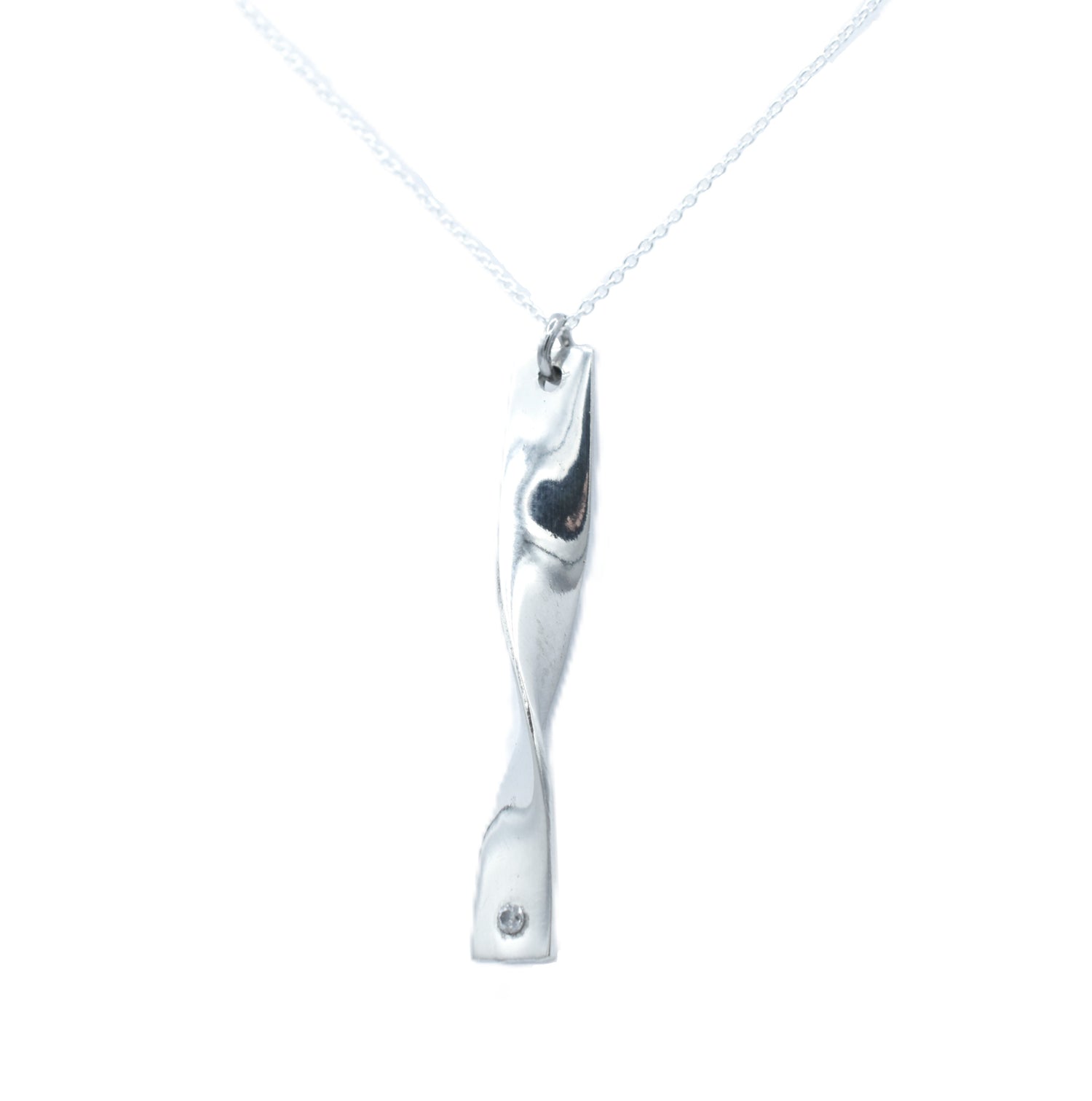 Tin Twist with Diamond Necklace