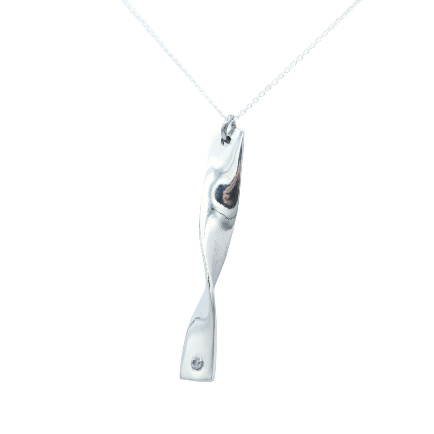 Tin Twist with Diamond Necklace