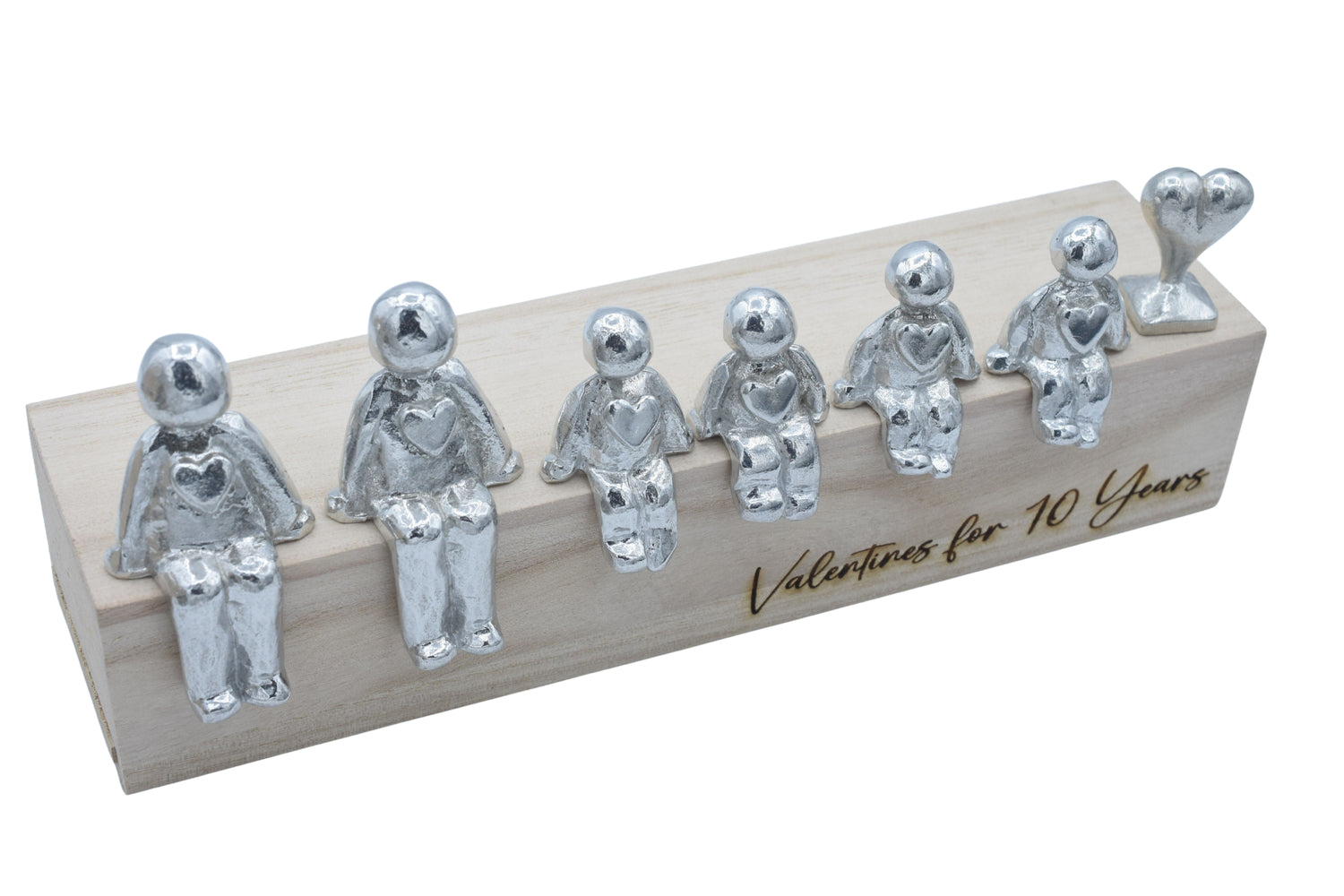 Valentines for 10 Years - Tin Sculpture Figurines 10th Anniversary Decoration