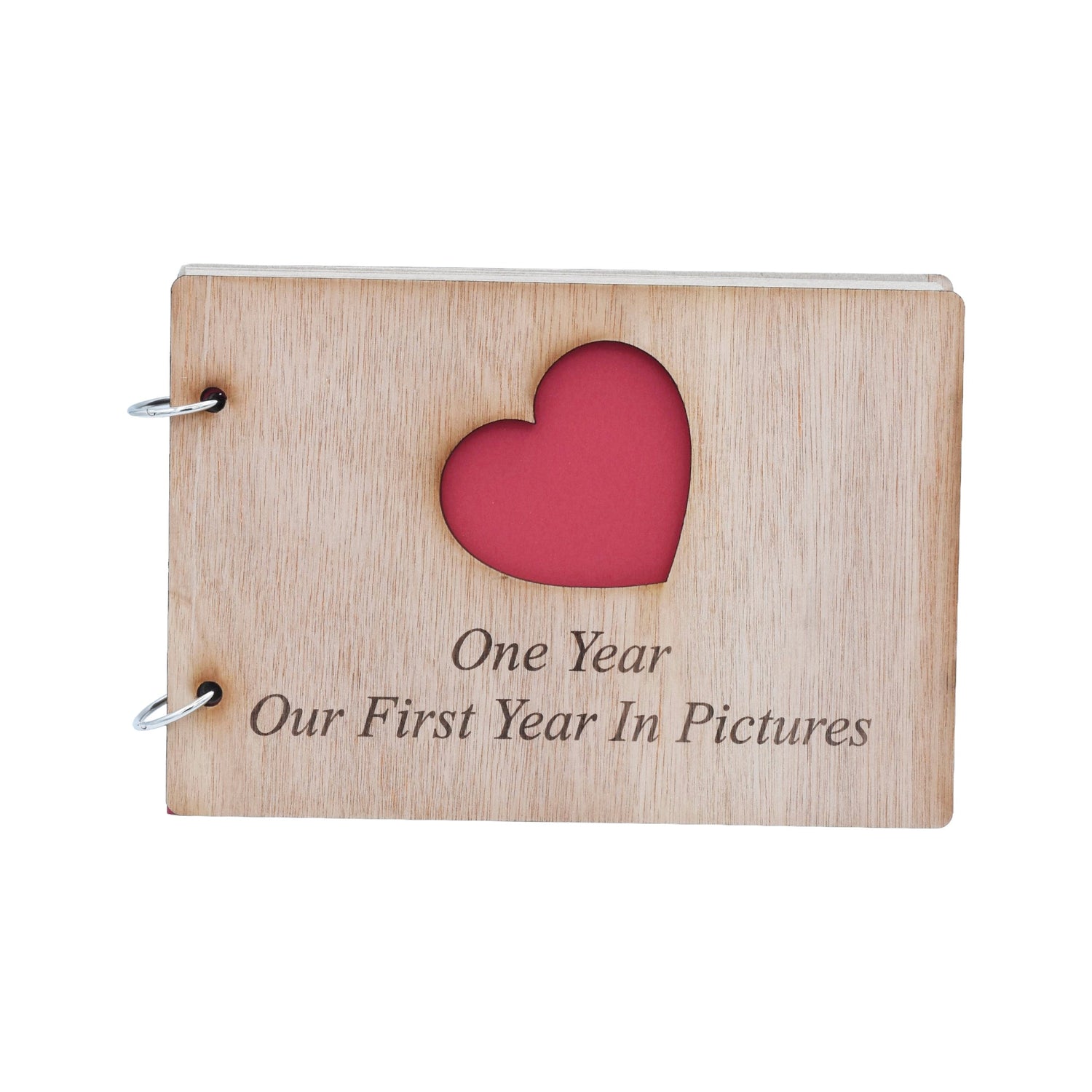 Anniversary Scrapbook Engraved With '*Your Year 1-50* Year(s), Our *1st-50th* Year In Pictures'