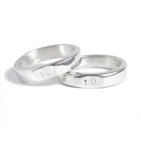10 stamped him and her tin signet rings