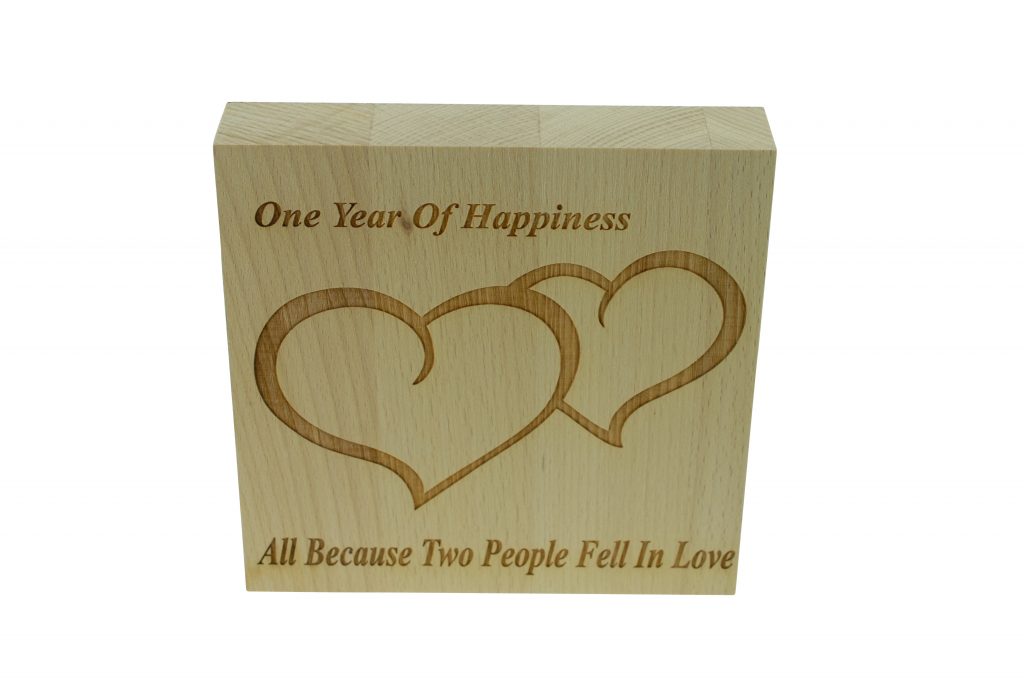 1 Year of Happiness Beech Block