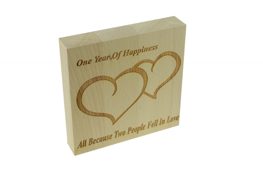 1 Year of Happiness Beech Block