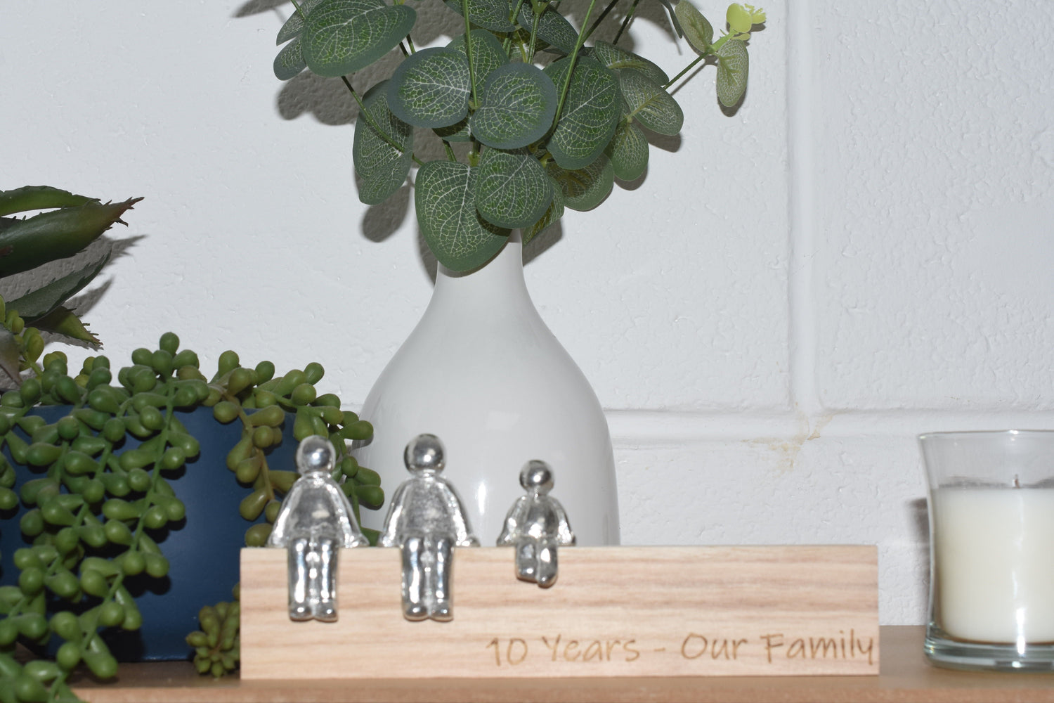 10 Years Our Family - Tin Sculpture Figurines 10th Anniversary Decoration
