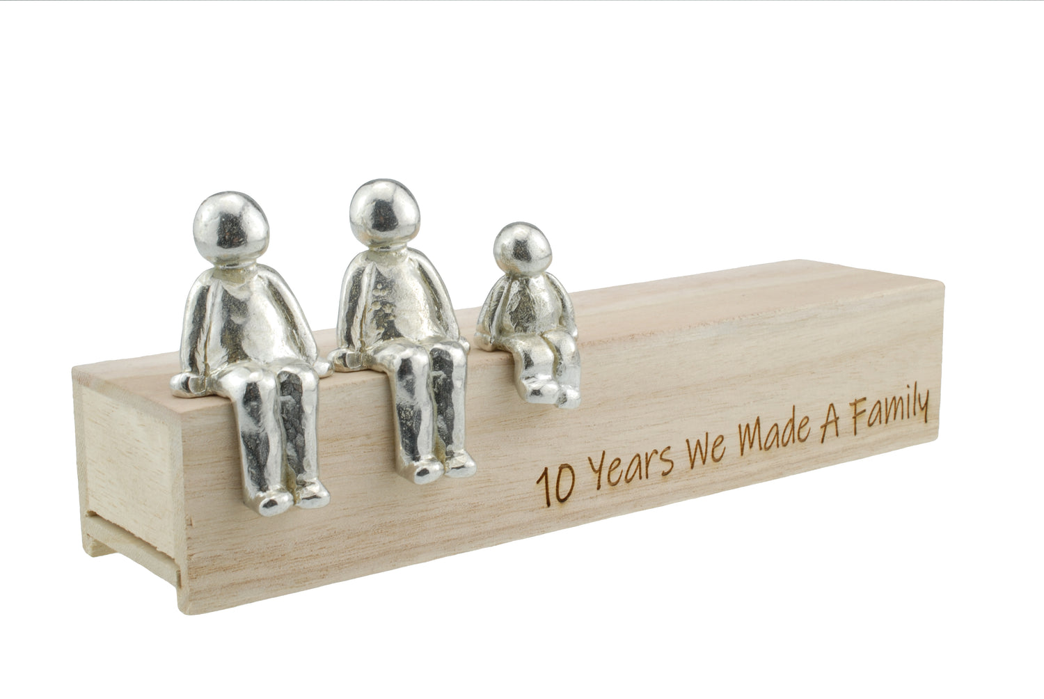 10 Years We Made a Family Anniversary - Tin Sculpture Figurines