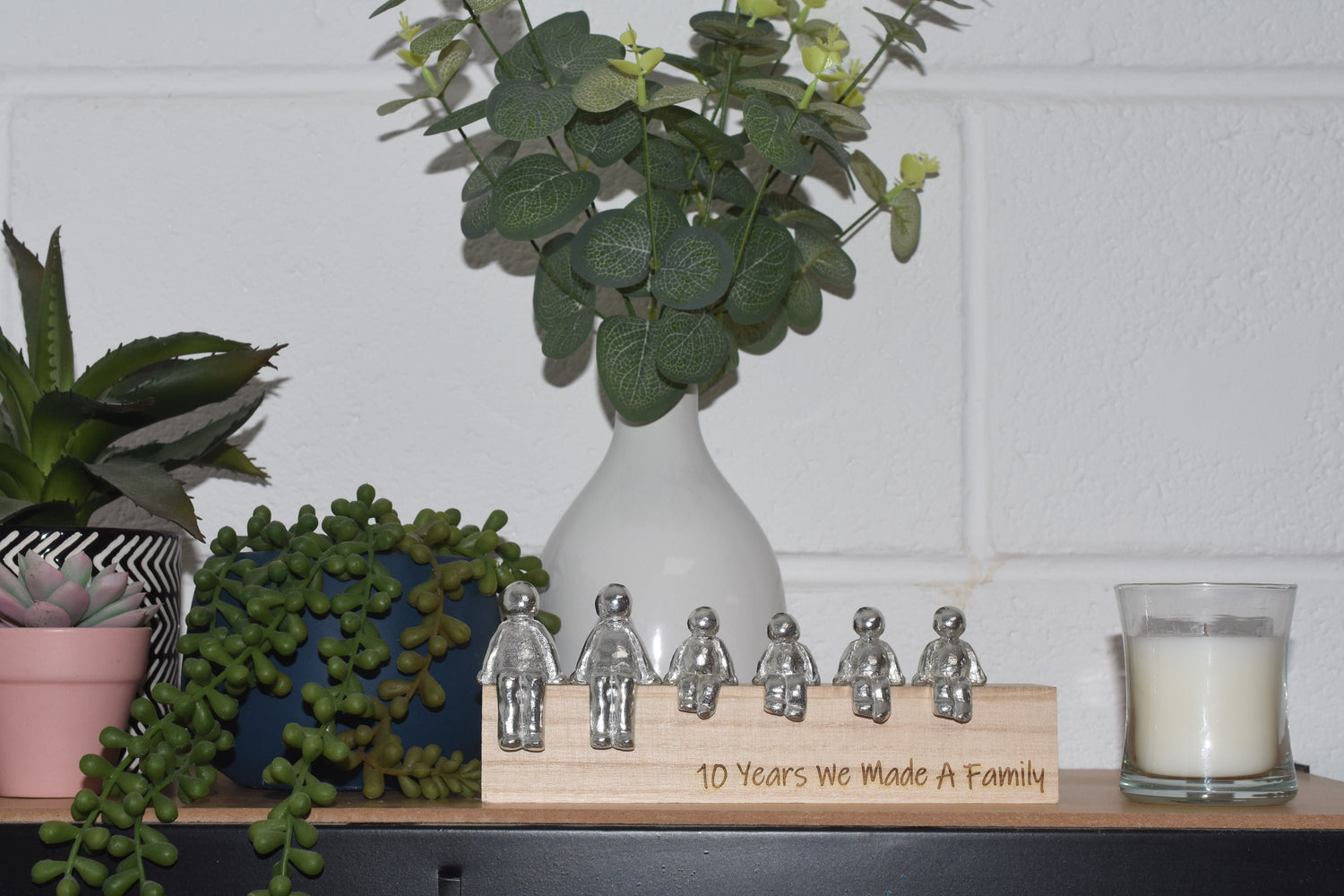 10 Years We Made a Family Anniversary - Tin Sculpture Figurines